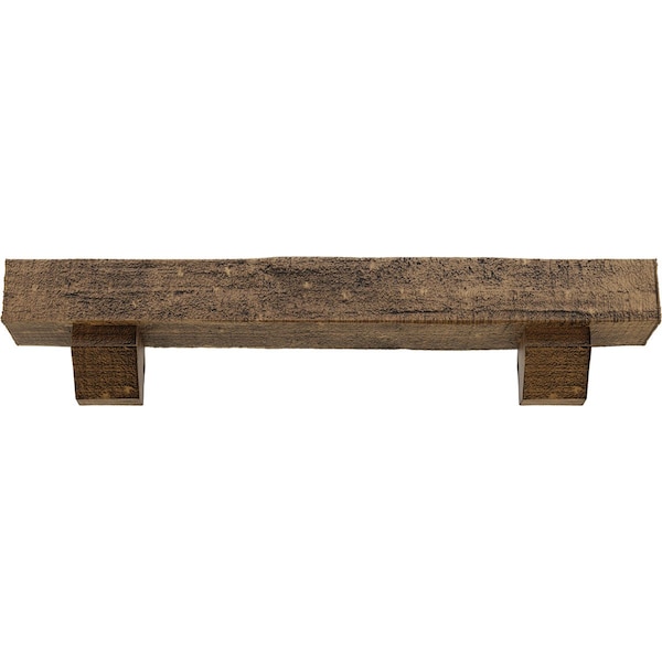 Kit W/ Ashford Corbels, NaturaL Golden Oak, 4H X 4D X 72W Rough Cedar Faux Wood Fireplace ManteL